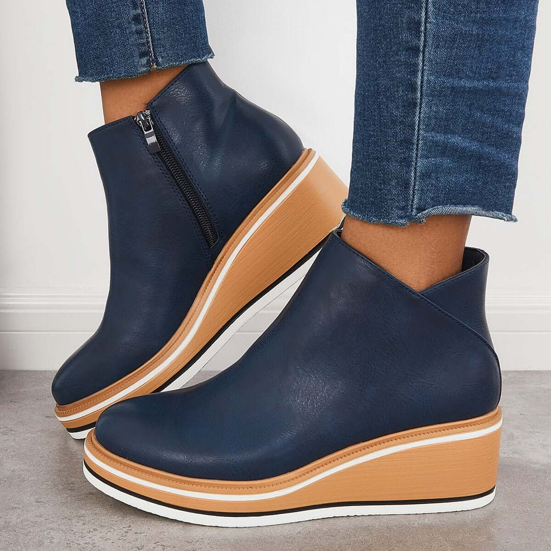 Stylish Autumn Wedge-Heel Boot – Mila