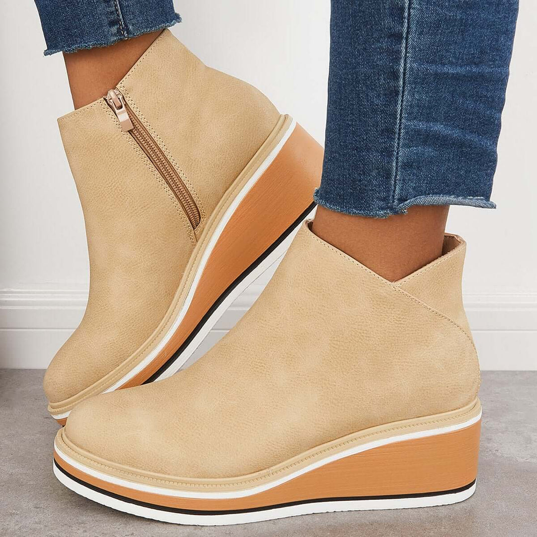 Stylish Autumn Wedge-Heel Boot – Mila