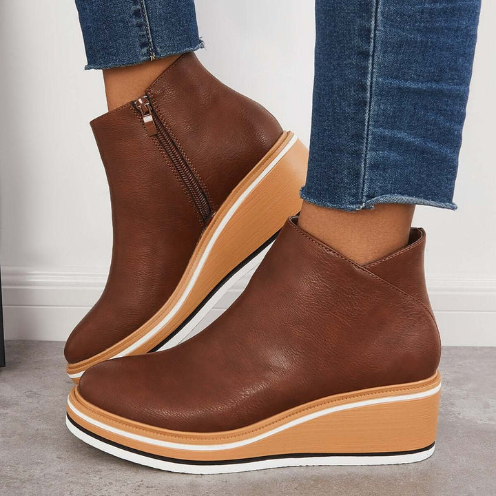 Stylish Autumn Wedge-Heel Boot – Mila