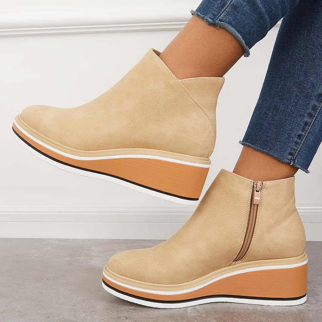 Stylish Autumn Wedge-Heel Boot – Mila