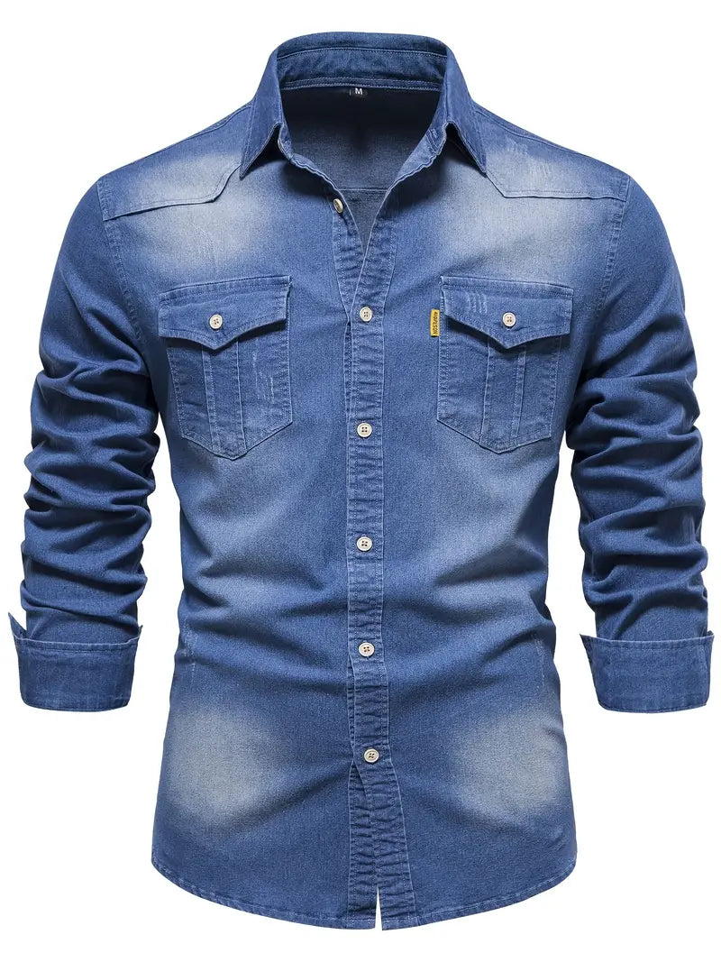 Stretch Cotton Denim Shirt - Logan