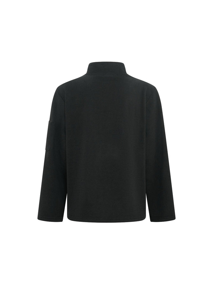 Men's Fleece Jacket with Stand-Up Collar, Windproof and with Stretch Fit