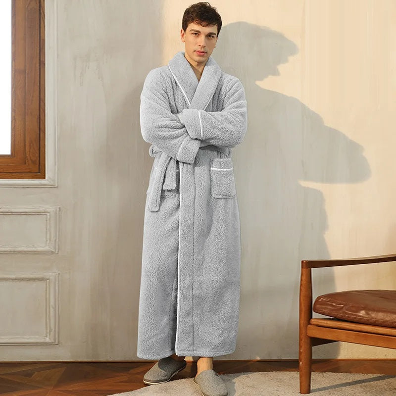Winter Wrap Dressing Gown | Fluffy Dressing Gown with Turn-Down Collar