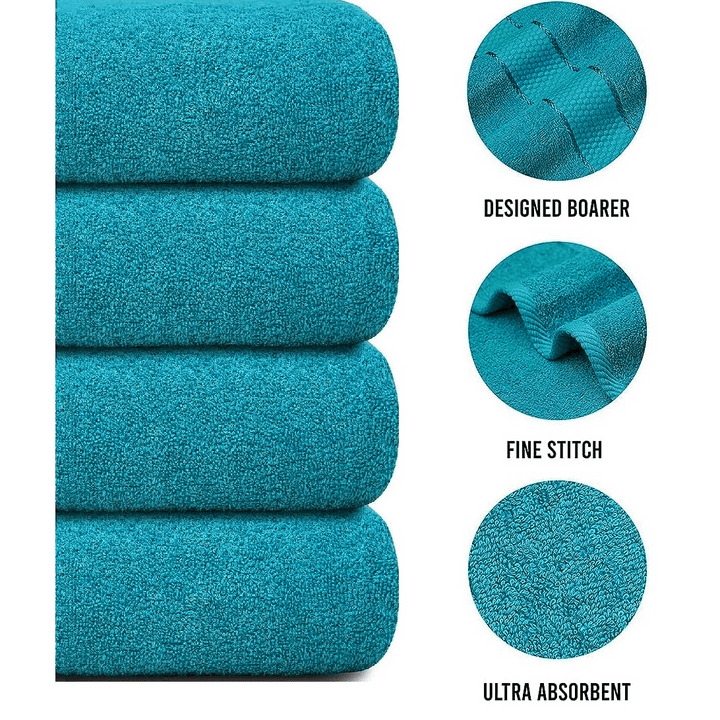 4-Piece Jumbo Bath Towel Set - Quick Dry Bathroom Towels