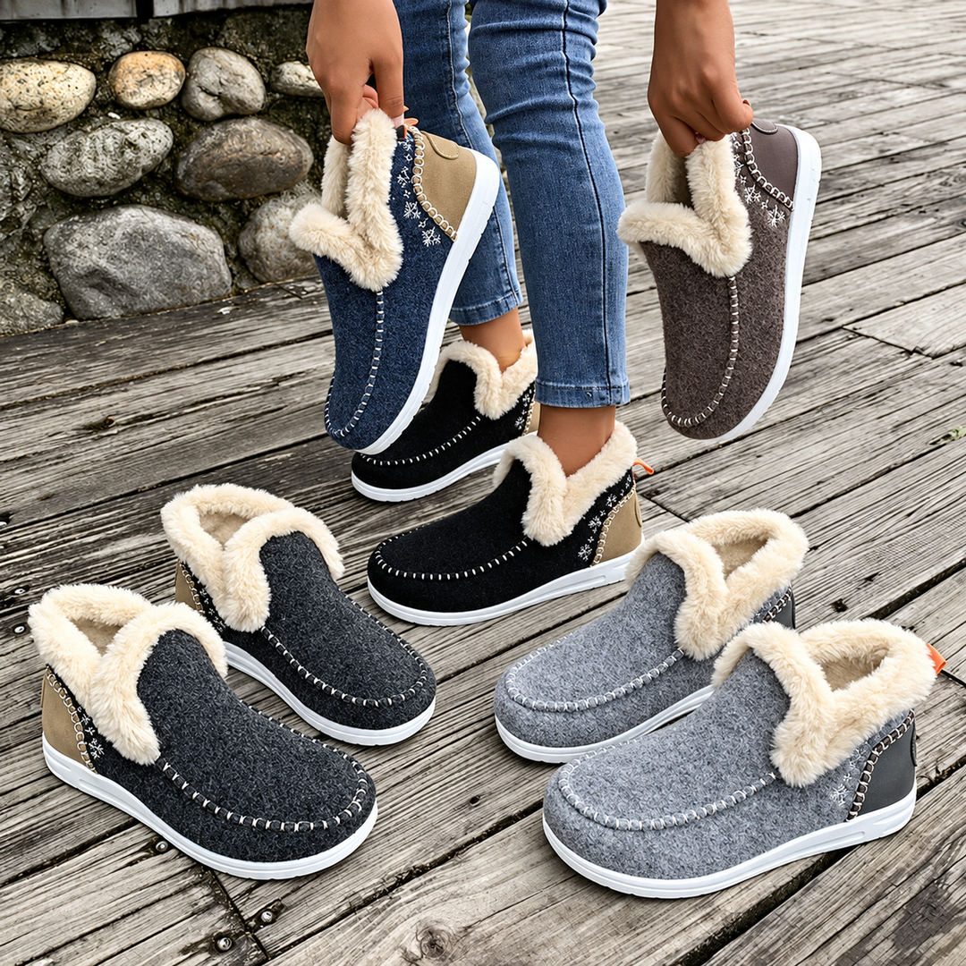 Women's Slip-On Sneakers with Plush Lining