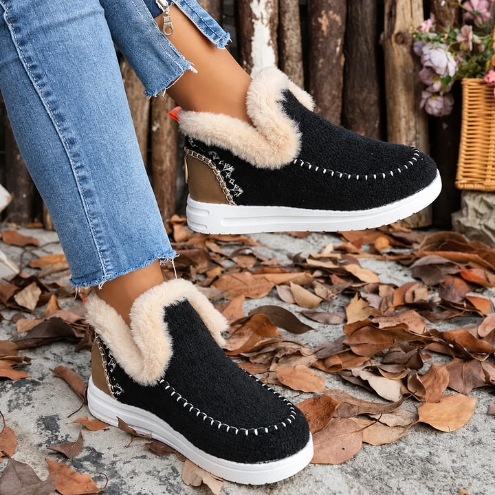 Women's Slip-On Sneakers with Plush Lining