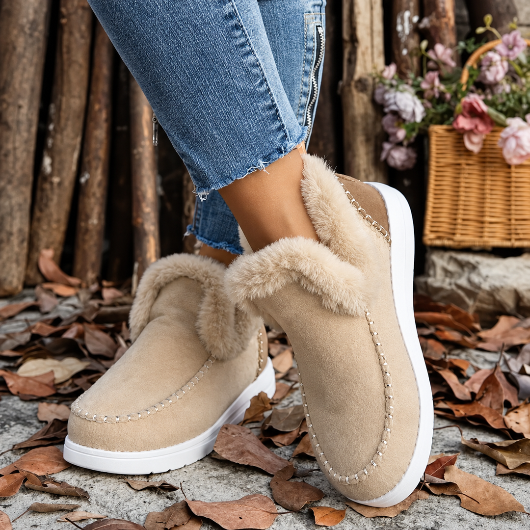 Women's Slip-On Sneakers with Plush Lining