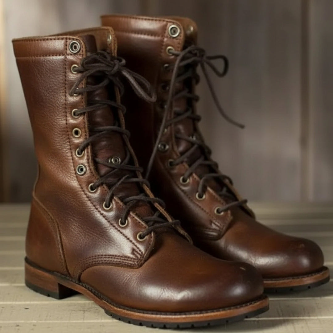 Women's lace-up boots with supportive sole
