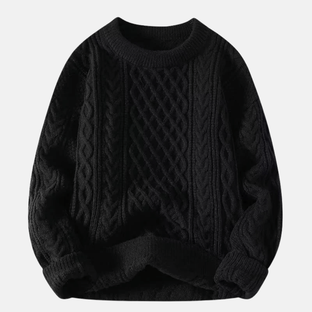 Solid Color Knitted Winter Sweater for Men