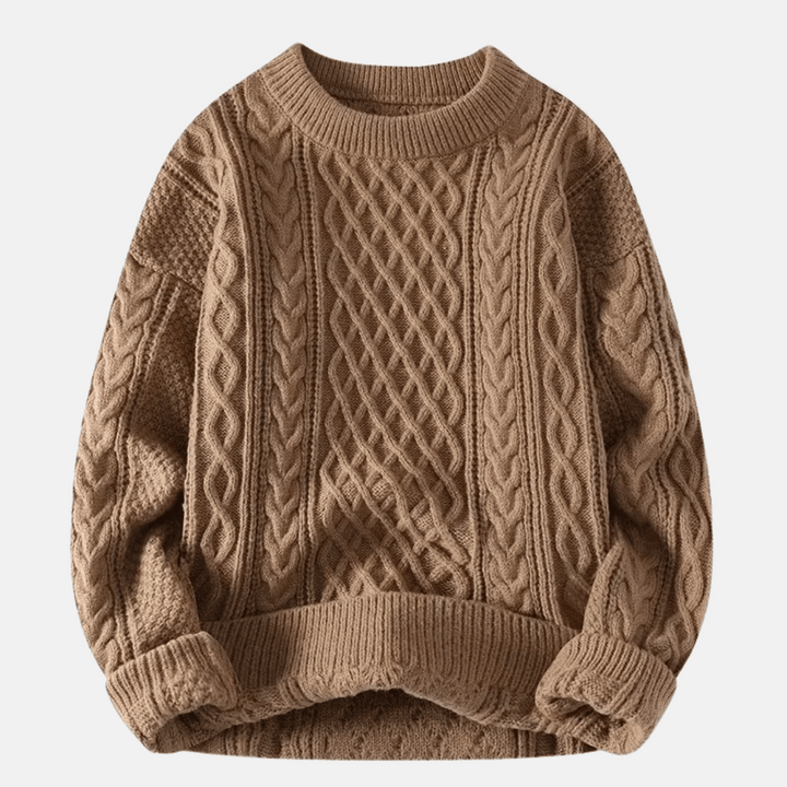 Solid Color Knitted Winter Sweater for Men