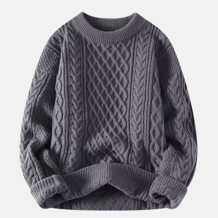 Solid Color Knitted Winter Sweater for Men