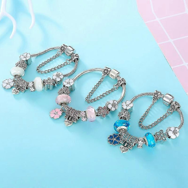 Sterling Silver 925 Bracelet with Flower-Shaped Charm | Elegant Jewellery Gift for Women
