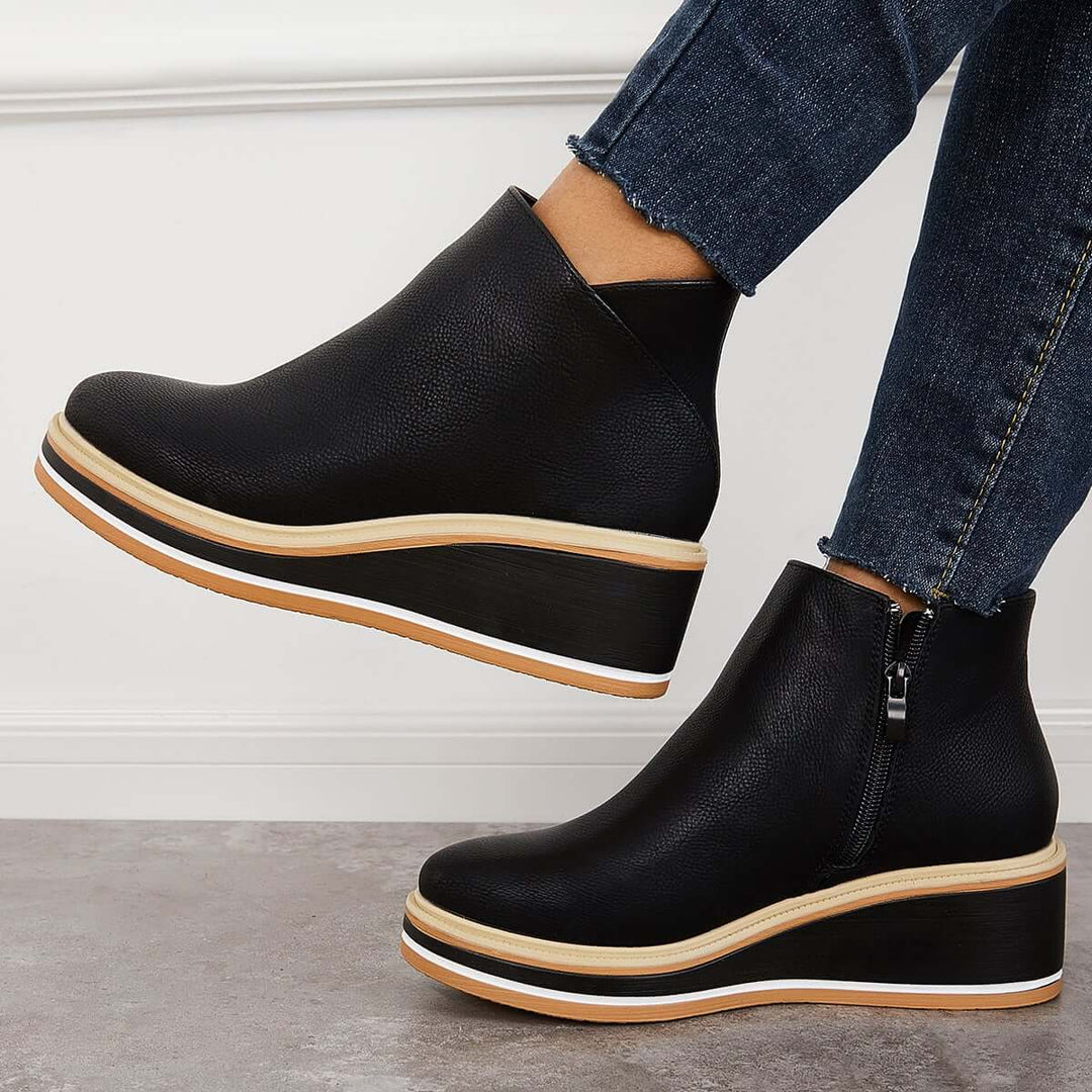 Stylish Autumn Wedge-Heel Boot – Mila