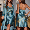 Two-Piece Satin Nightdress & Floral Print Kimono – Noelle