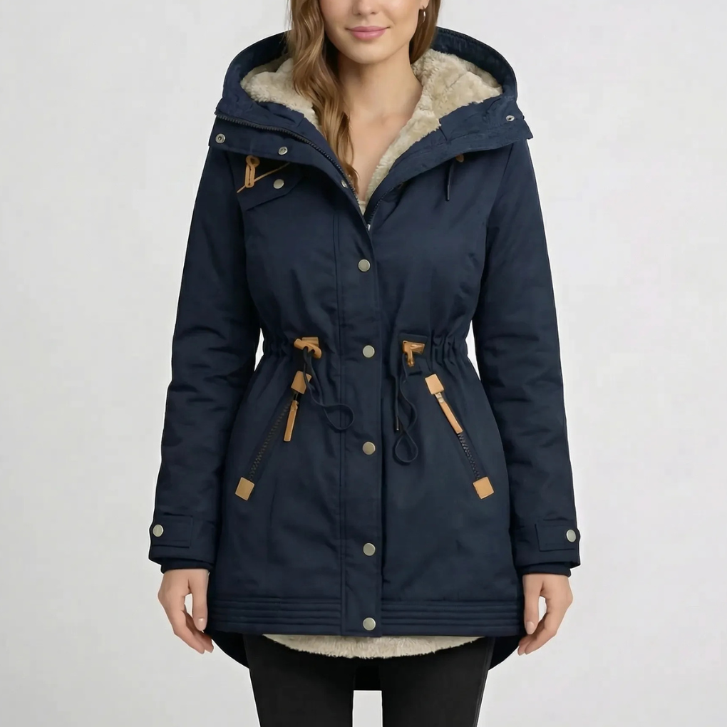 Mid-Length Hooded Jacket for Women