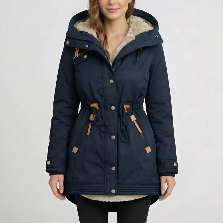Mid-Length Hooded Jacket for Women