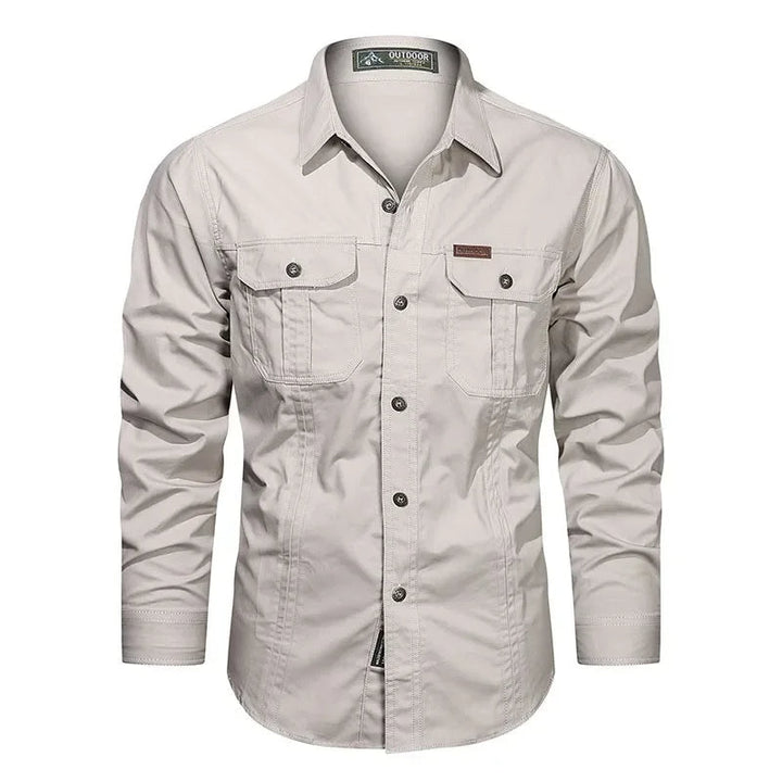 Men Utility Pocket Button-Up Shirt
