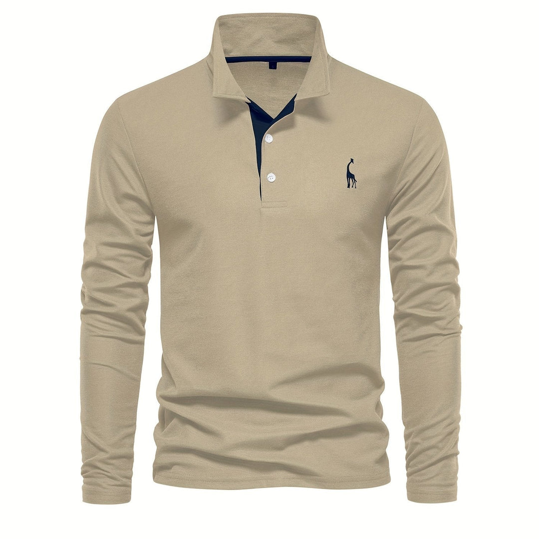 Comfortable Men's Long-Sleeved Polo Shirt