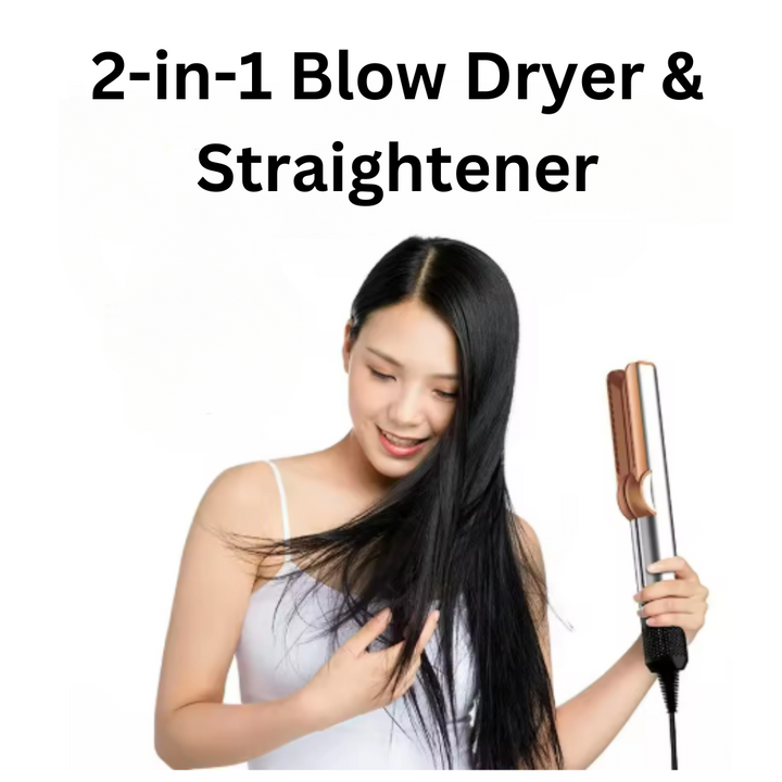 2-in-1 Hair Dryer and Straightener with Customizable Settings