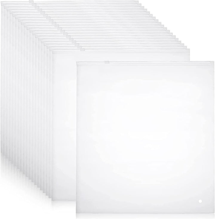 Multi-Purpose Frosted Zip Storage Bags – 60-Pack Plastic Garment Bags