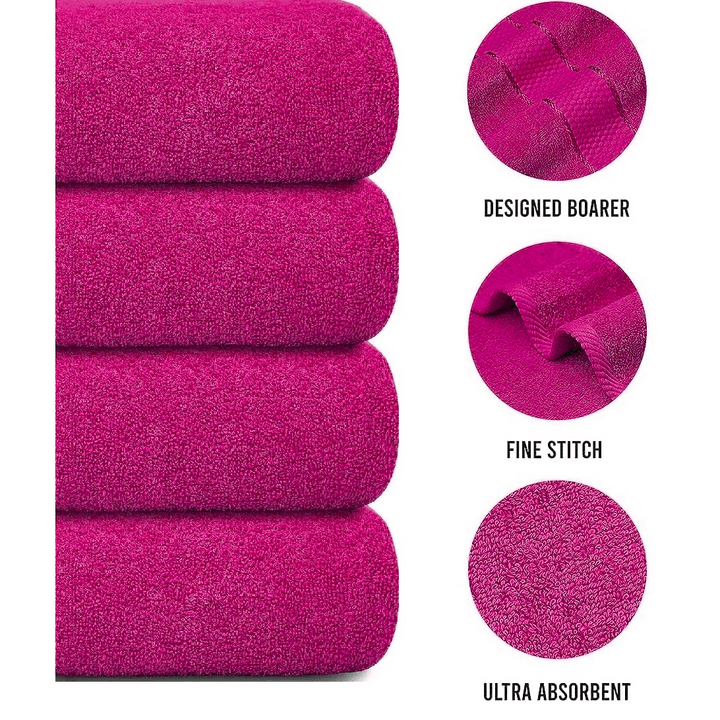 4-Piece Jumbo Bath Towel Set - Quick Dry Bathroom Towels