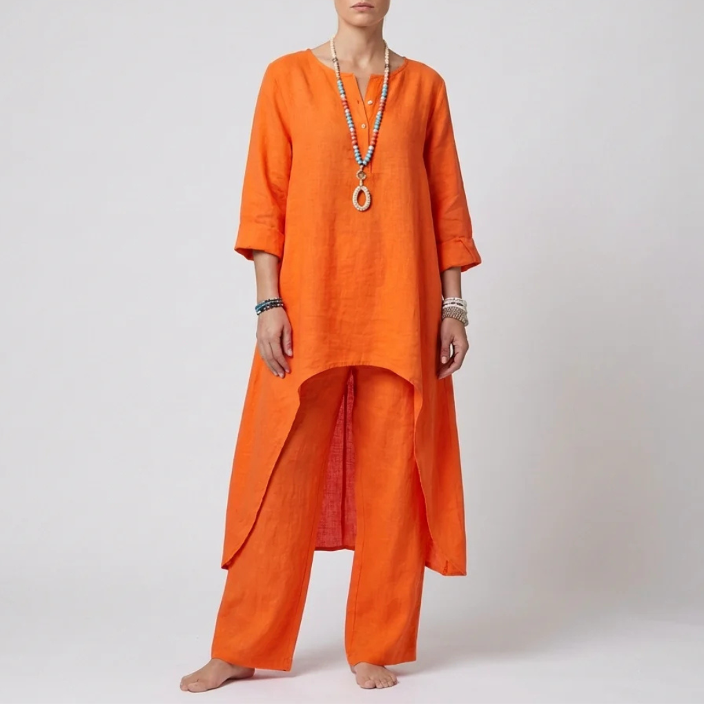 Loose Fit Tunic and Pants Set for Women