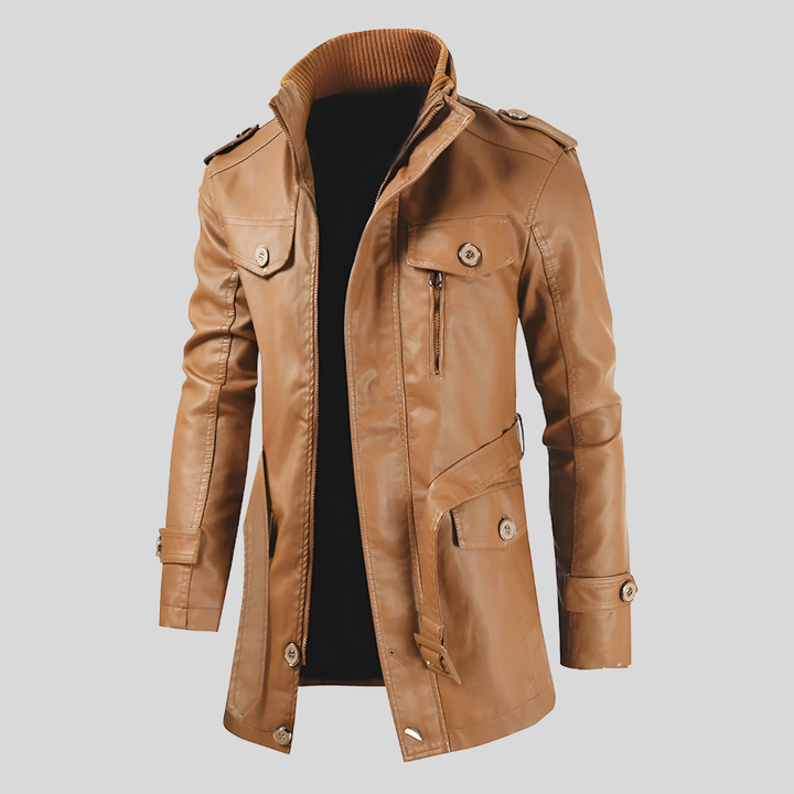 Long Leather Coat for Men