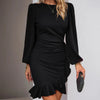 Stylish Mini Dress with Puff Sleeves for Women