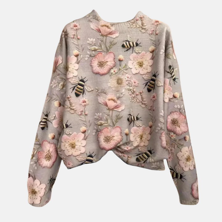 3D Flower Knit Sweater for Women