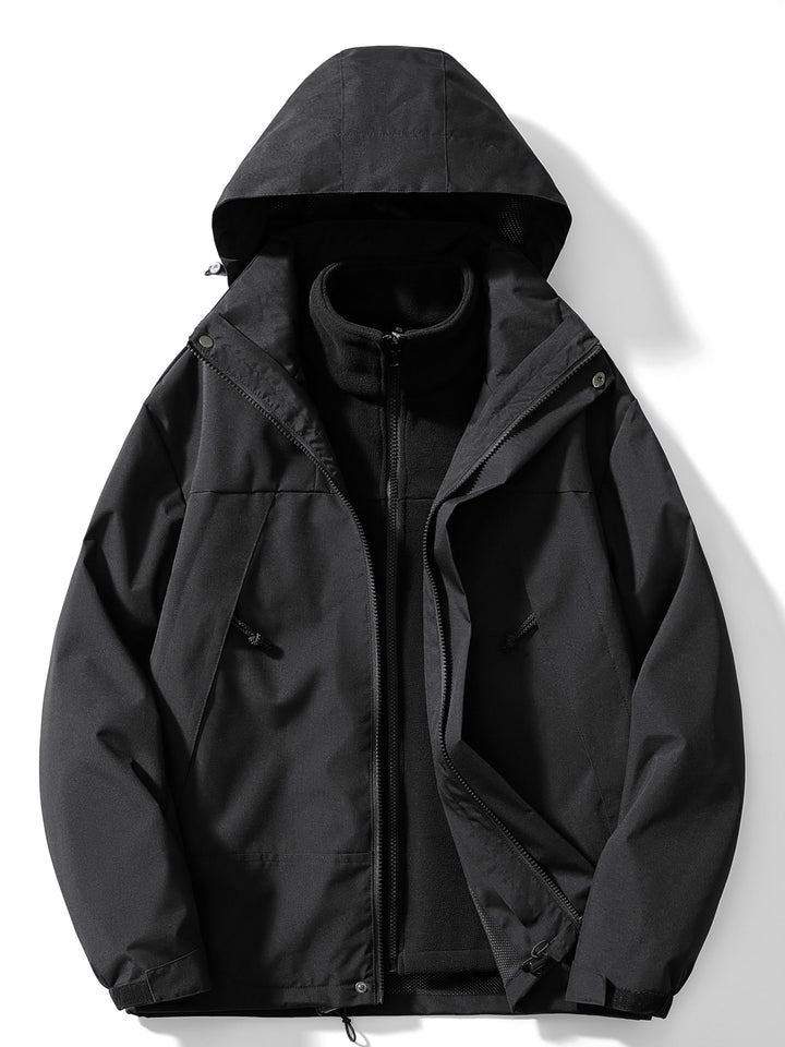 Women's 3-in-1 Waterproof and Windproof Outdoor Jacket with Removable Fleece Lining