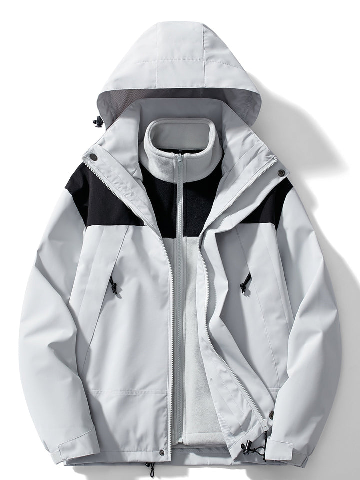 Women's 3-in-1 Waterproof and Windproof Outdoor Jacket with Removable Fleece Lining