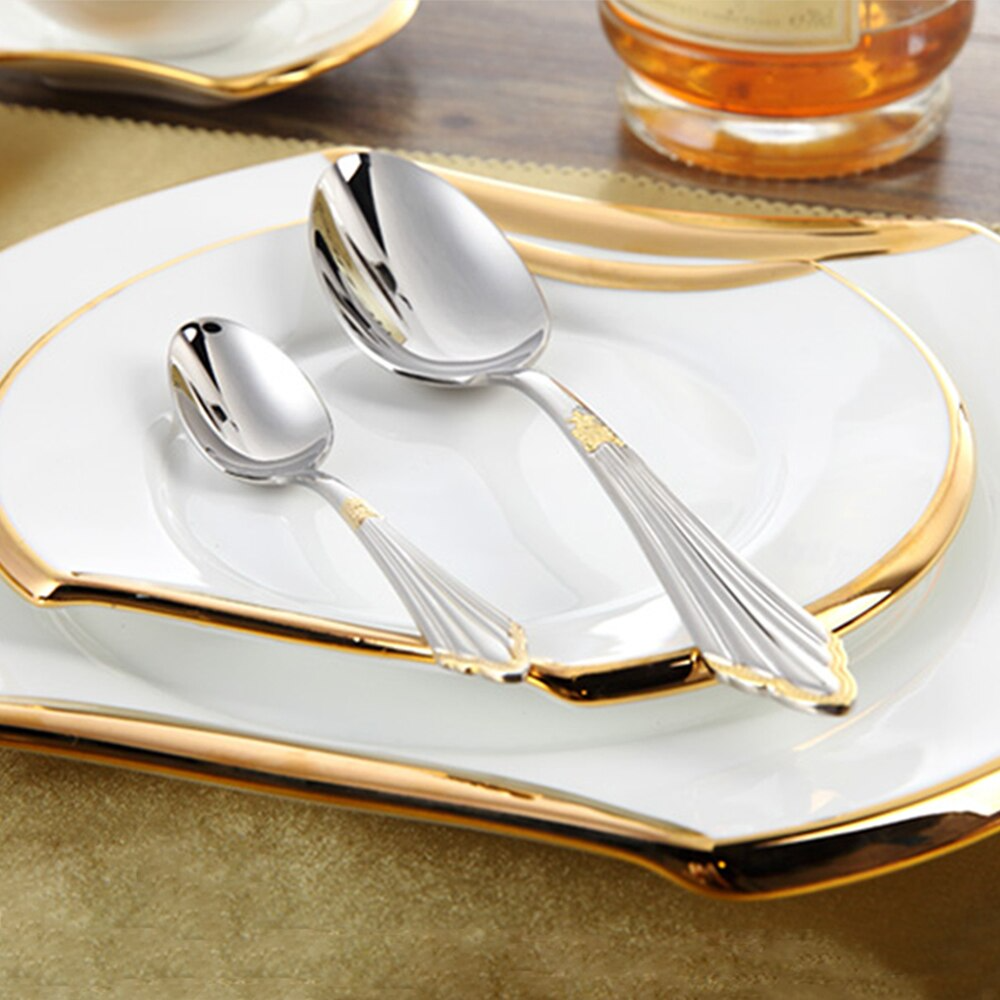 24- or 48-Piece Gold-Finish Stainless Steel Cutlery Set – GlowCut