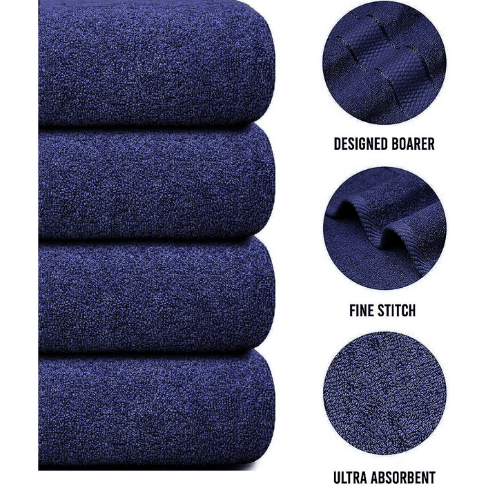 4-Piece Jumbo Bath Towel Set - Quick Dry Bathroom Towels