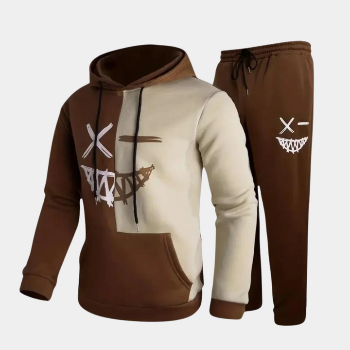 Graphic Hoodie & Jogger Set for Men