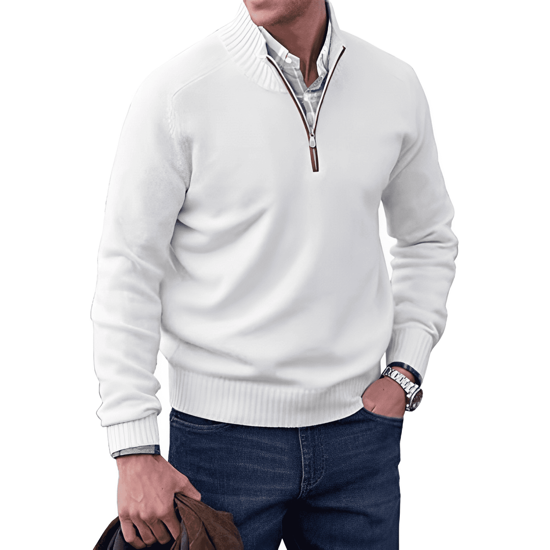 Luxurious Men's Cashmere Zip Sweater - Lucas