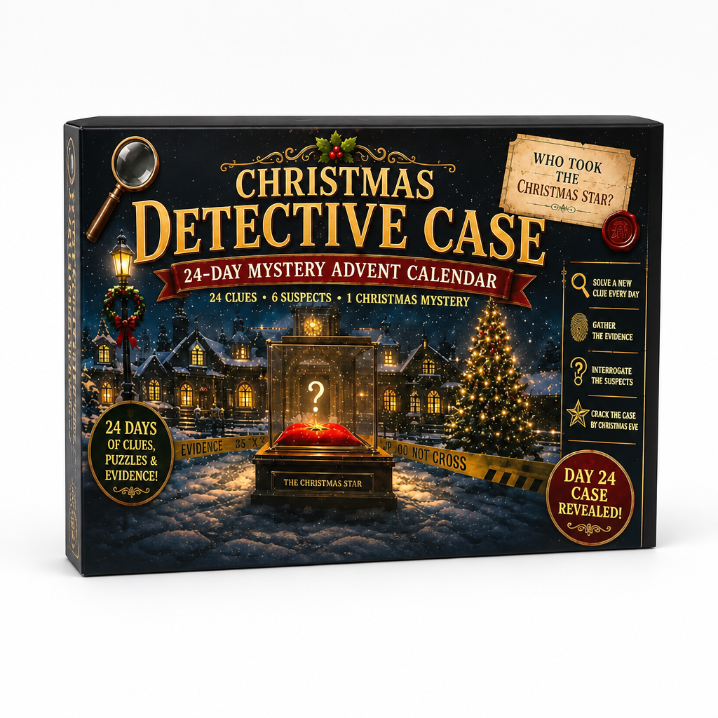 24-Day Escape Room Puzzle Advent Calendar with 6 Mystery Themes