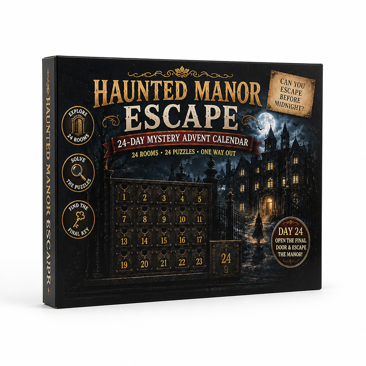 24-Day Escape Room Puzzle Advent Calendar with 6 Mystery Themes