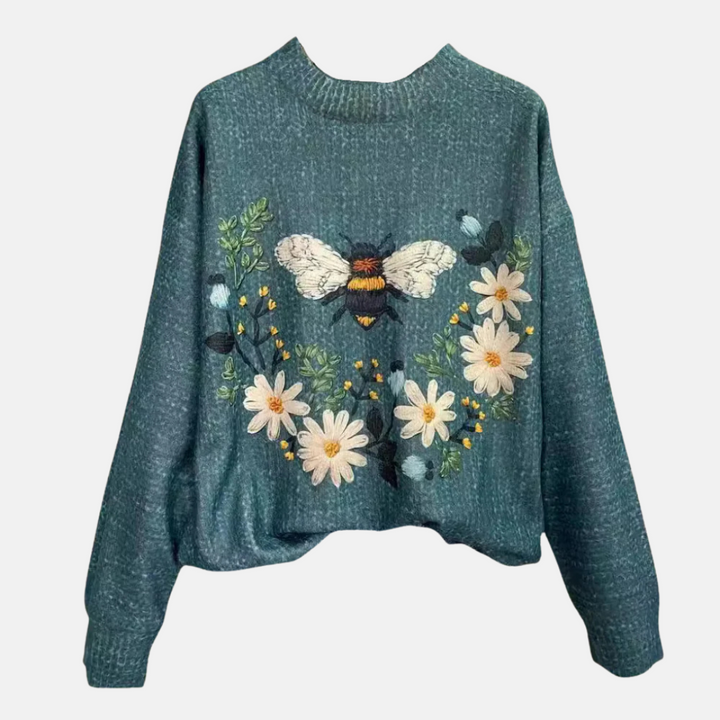 3D Flower Knit Sweater for Women