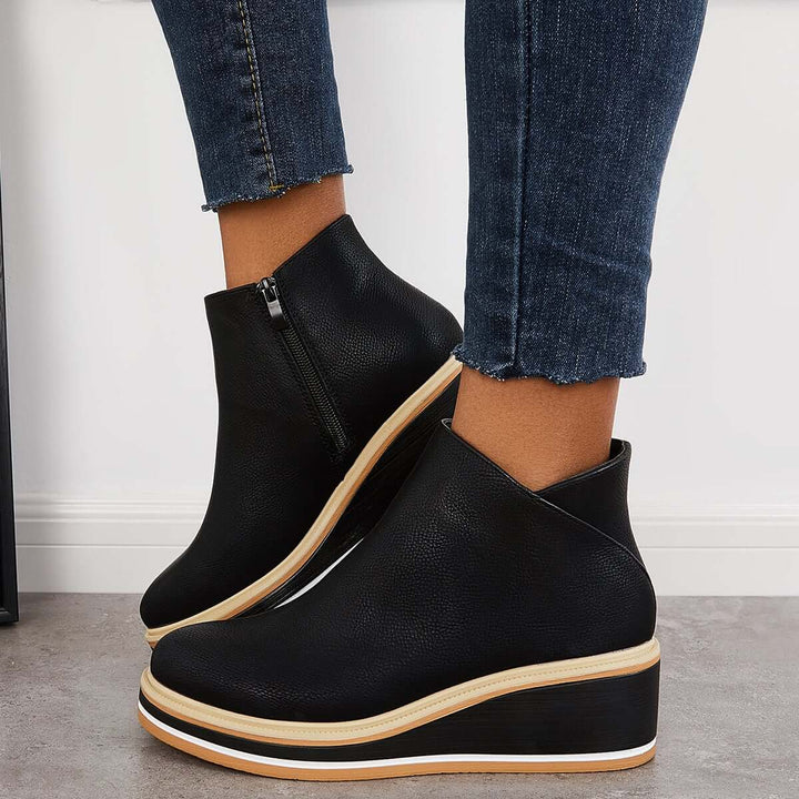 Stylish Autumn Wedge-Heel Boot – Mila