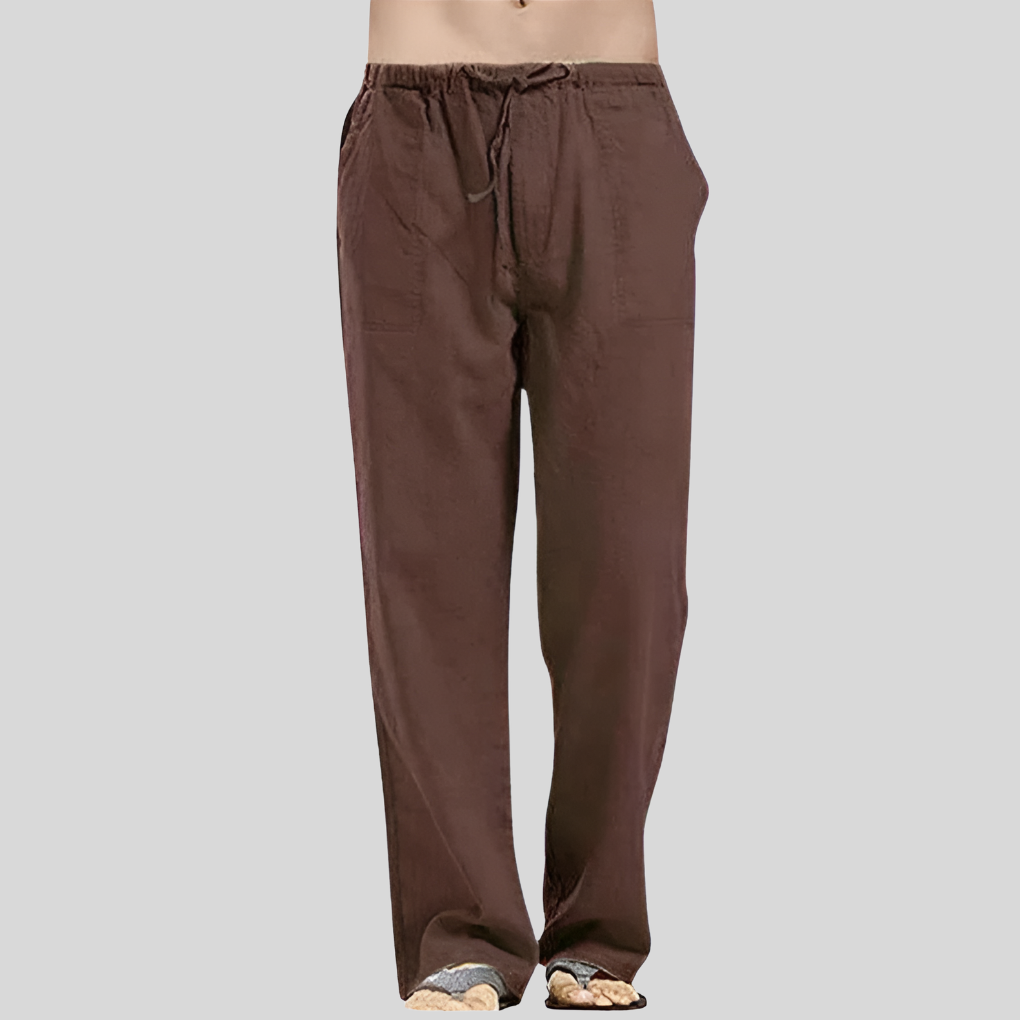 Breathable Linen Men's Pants with Oversized Fit