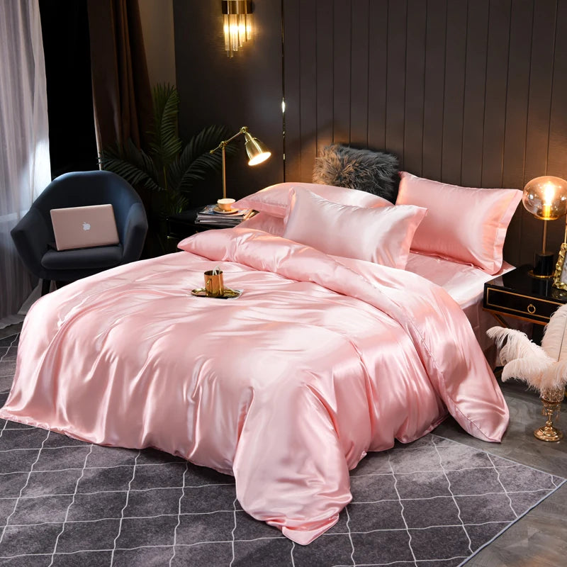 Silky Satin Bedding Set Indulge in Luxurious Comfort