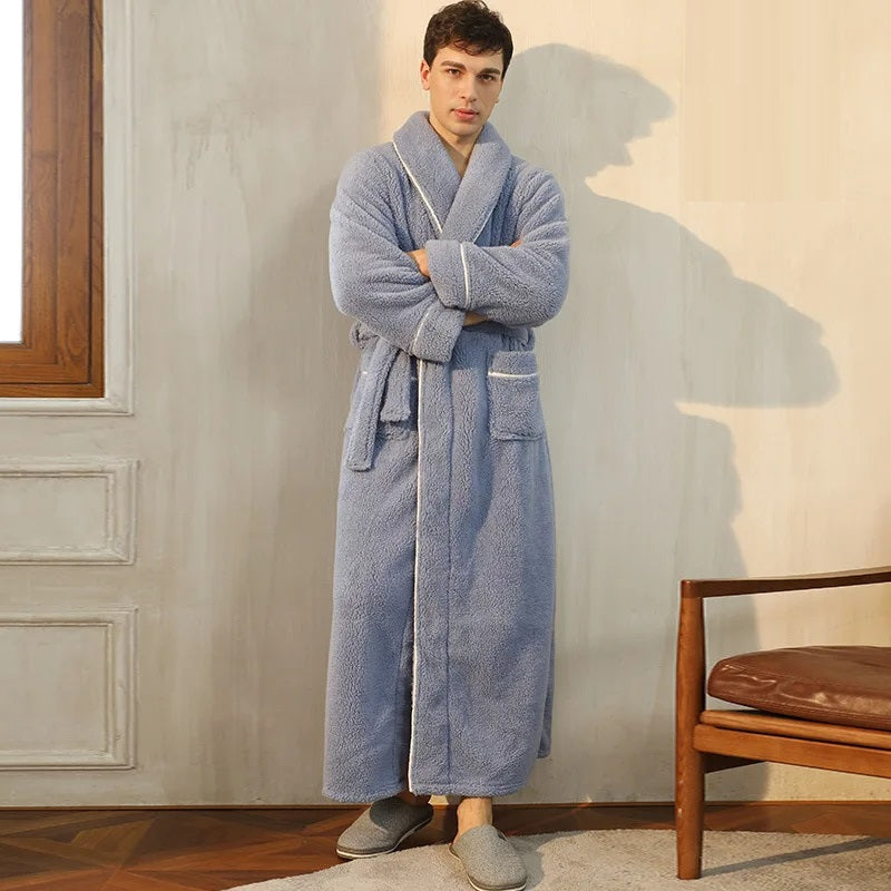 Winter Wrap Dressing Gown | Fluffy Dressing Gown with Turn-Down Collar