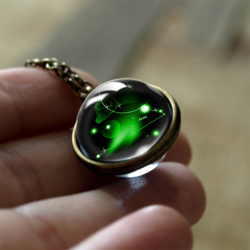 Glass 12 Zodiac Sign Protection Pendant – Sofia