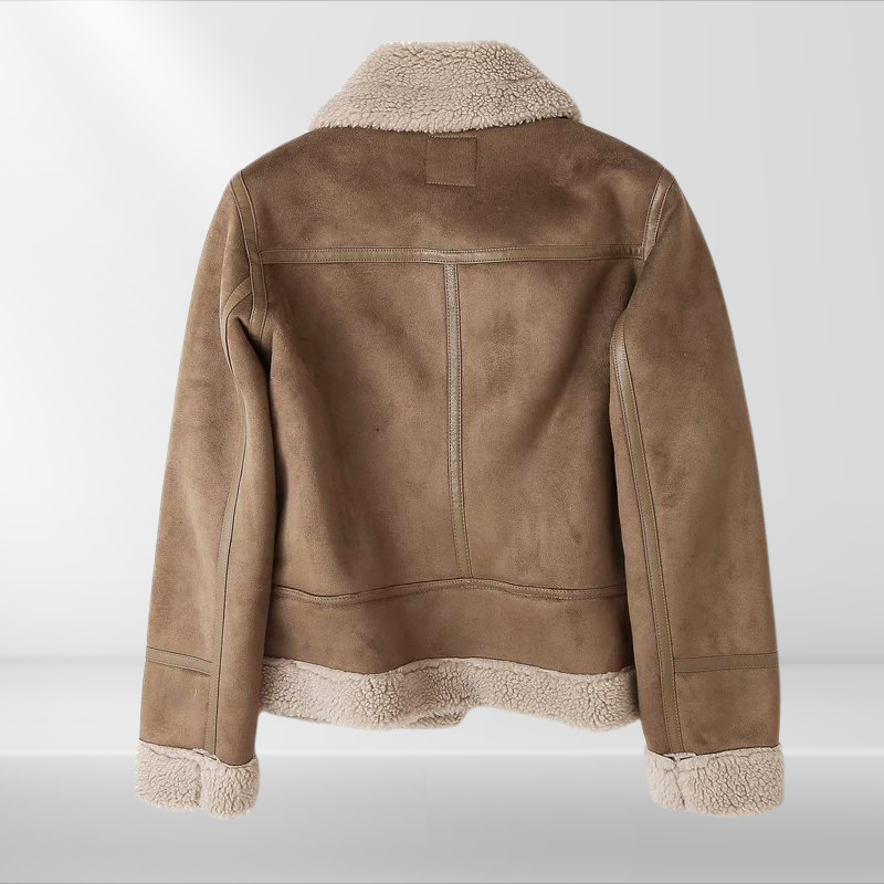Women's Sherpa Fleece Bomber Jacket with Zip – Amira