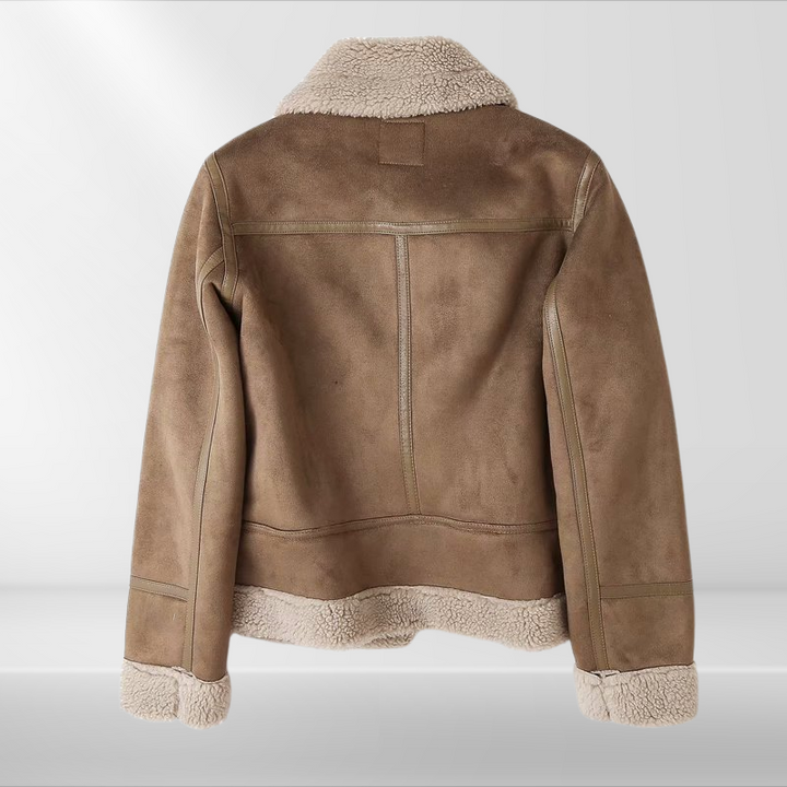 Women's Sherpa Fleece Bomber Jacket with Zip – Amira