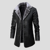 Shearling-Lined Leather Coat for Men