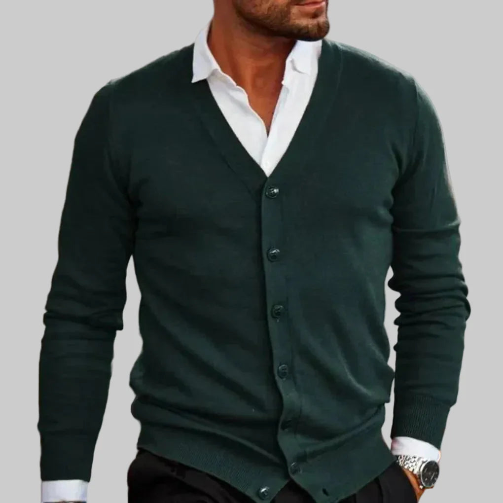 Cotton Men's Cardigan in Casual Style