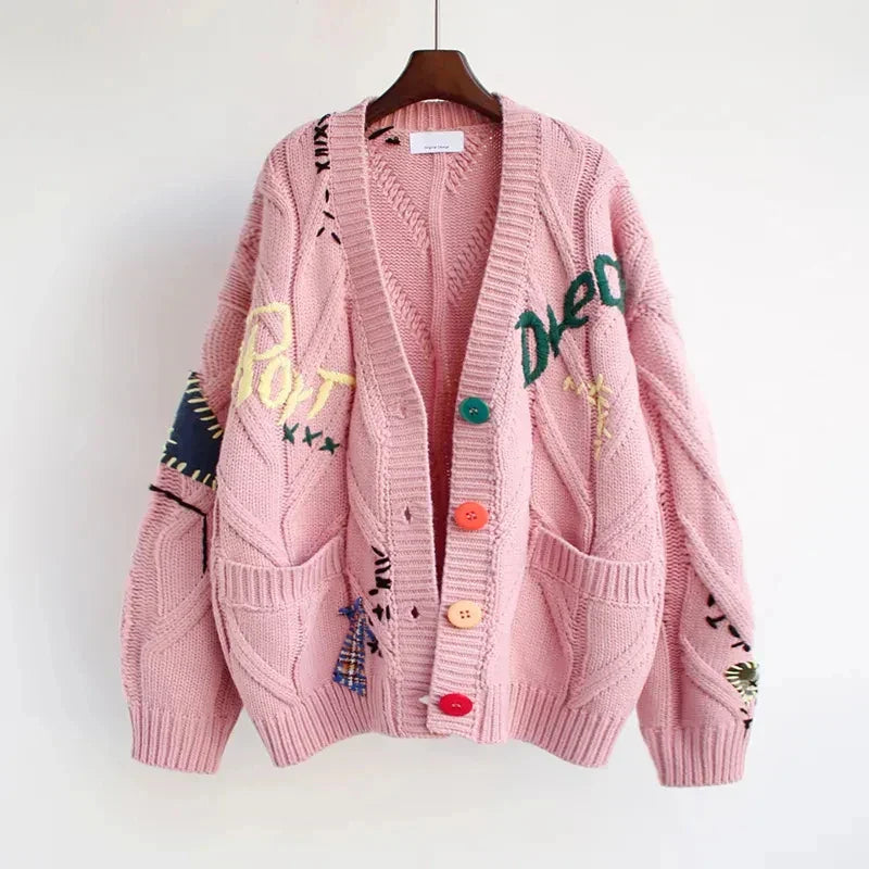 Knitted V-Neck Cardigan for Women