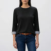 Casuvia - 3/4 Sleeve Crew Neck Top