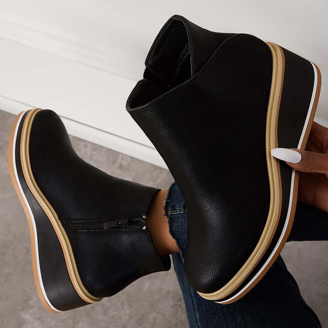 Stylish Autumn Wedge-Heel Boot – Mila